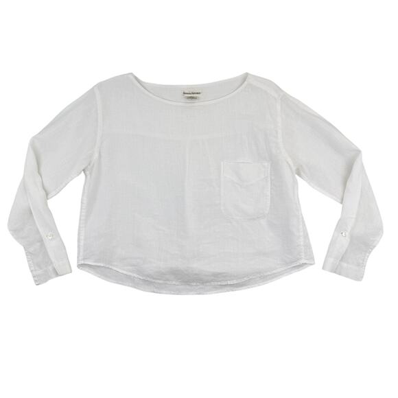 Banana Republic Tops - Vintage 90s Banana Republic 100% Linen Boxy Blouse Cropped White Size S Coastal